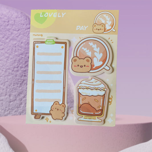 Cute Coffee Latte Sticky Note Pad